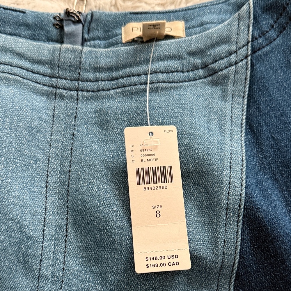 Pilcro Two-Tone Blue Denim Mini Dress - Picture 4 of 4